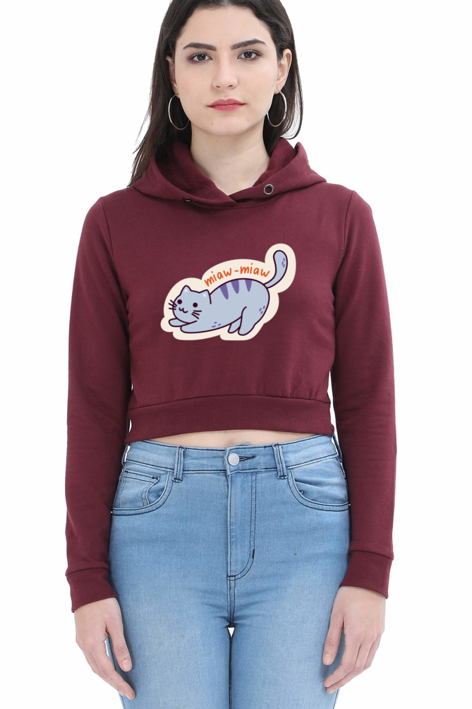 Cat - Female Crop Hoodies
