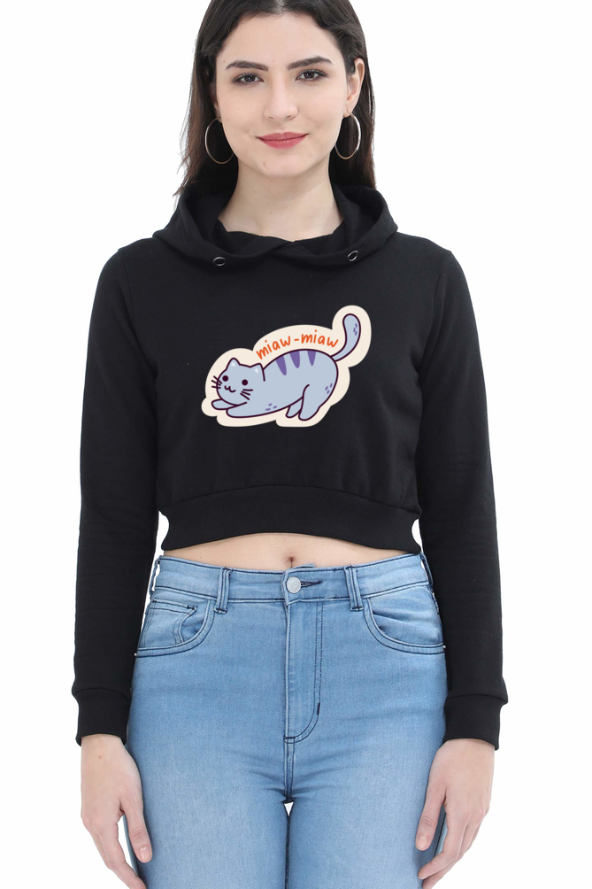 Cat - Female Crop Hoodies
