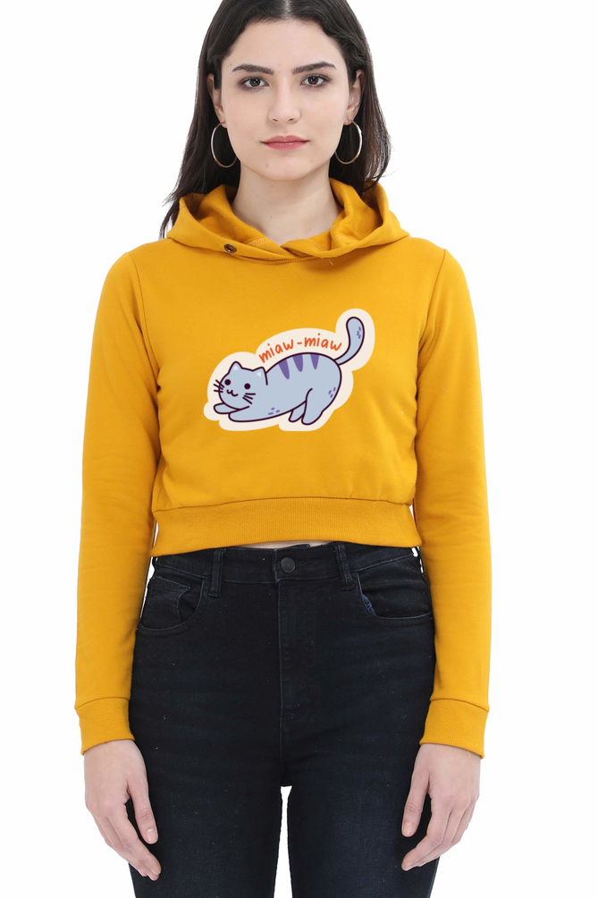 Cat - Female Crop Hoodies