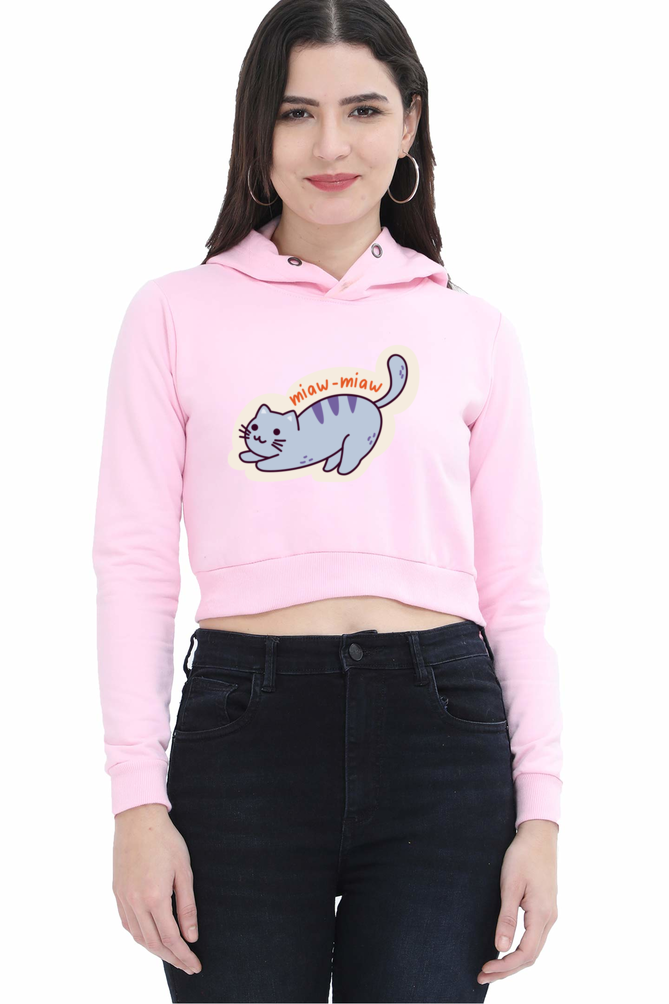 Cat - Female Crop Hoodies